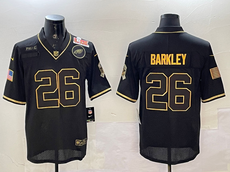 Men Philadelphia Eagles26 Barkley black 2025 Nike NFL jersey style 012